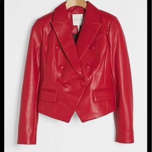 Anthropologie Phoenix Cropped Faux Leather Jacket